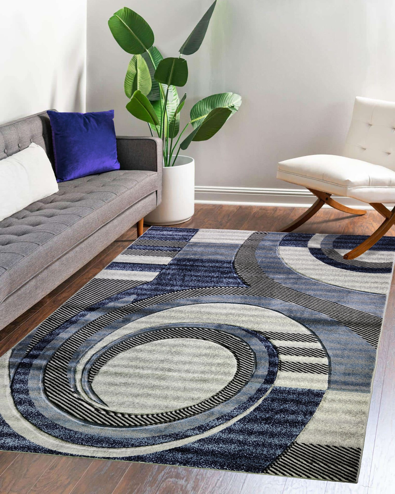 PR-36 Blue & Grey Princeton Hand Carved by RugGuy