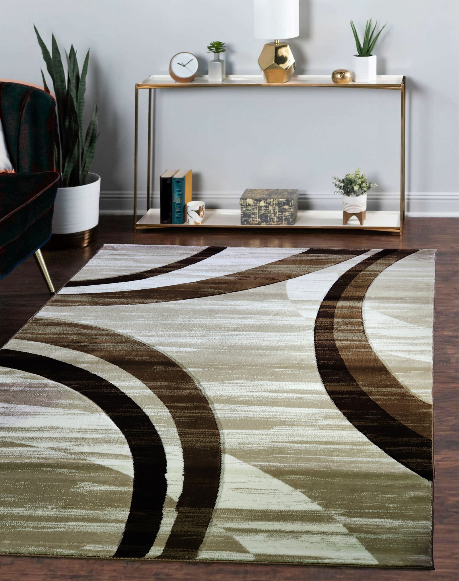 PR-42 Brown & Beige Princeton Hand Carved by RugGuy