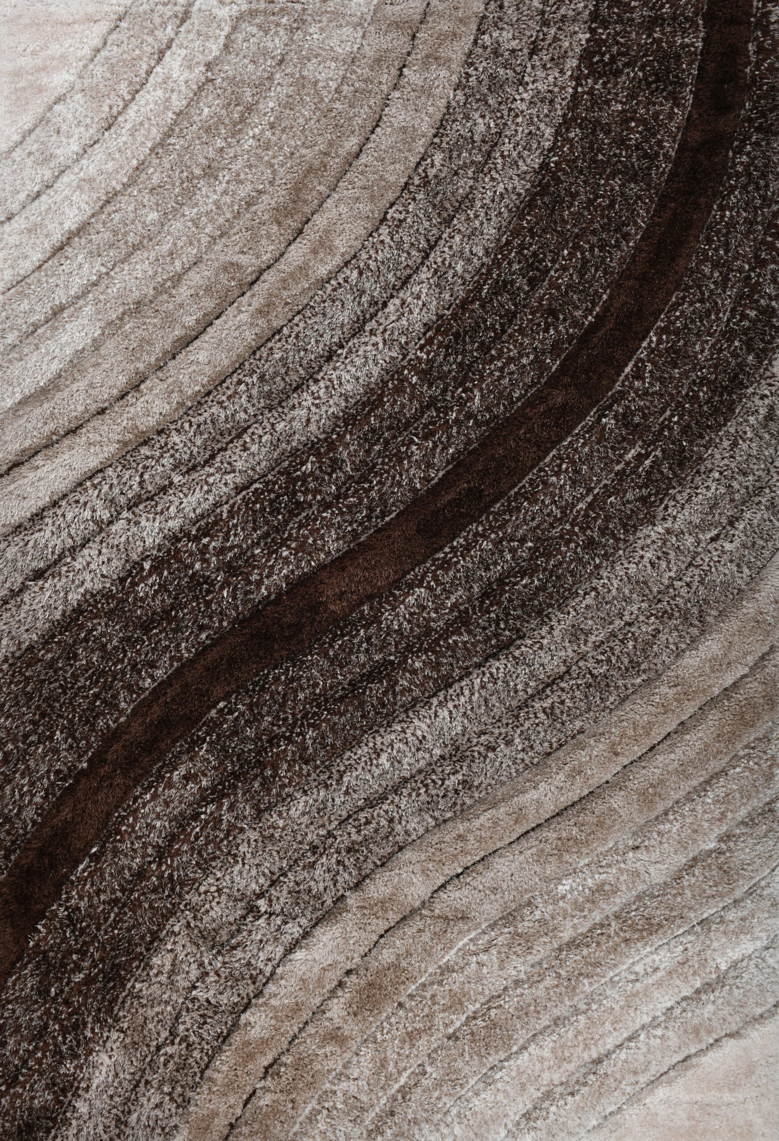 N32-Wavy Stripe – Brown & Beige by RugGuy