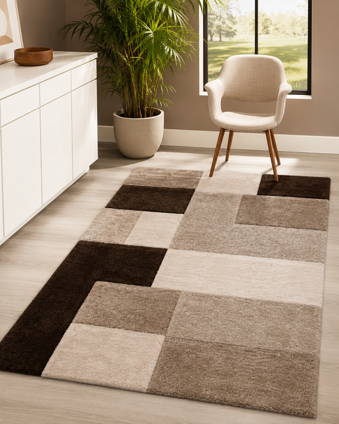 N82 Tetris – Brown & Beige by RugGuy