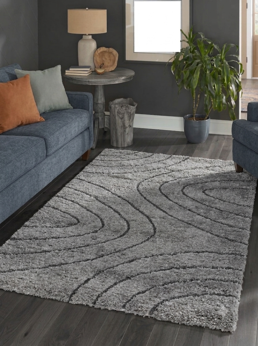 P61 Ripples – Black & Grey by RugGuy