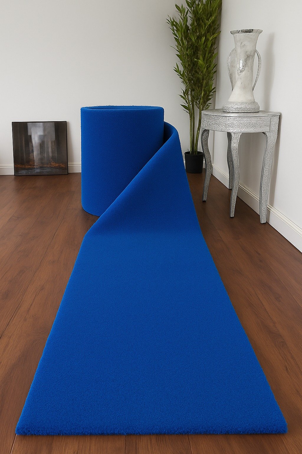 NYC Solid Blue Shag by RugGuy