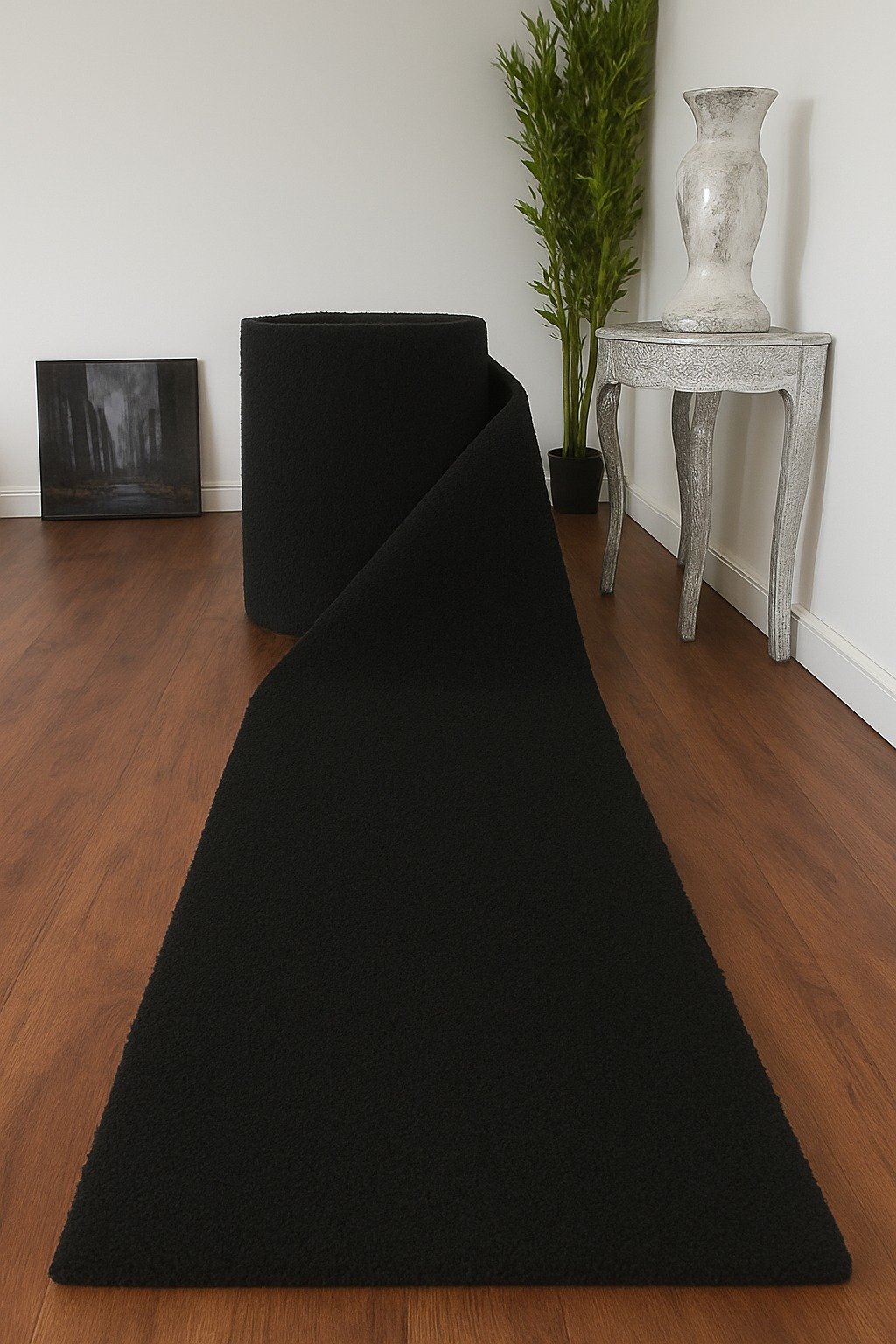 NYC Solid Black Shag by RugGuy